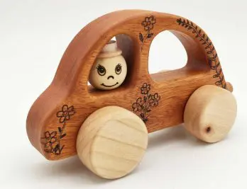 Voiture 2 chevaux en bois