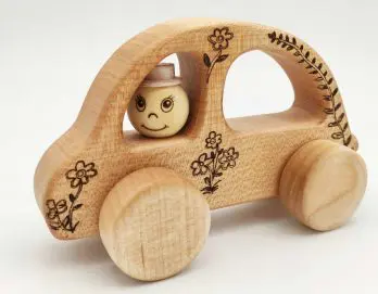 Voiture 2 chevaux en bois